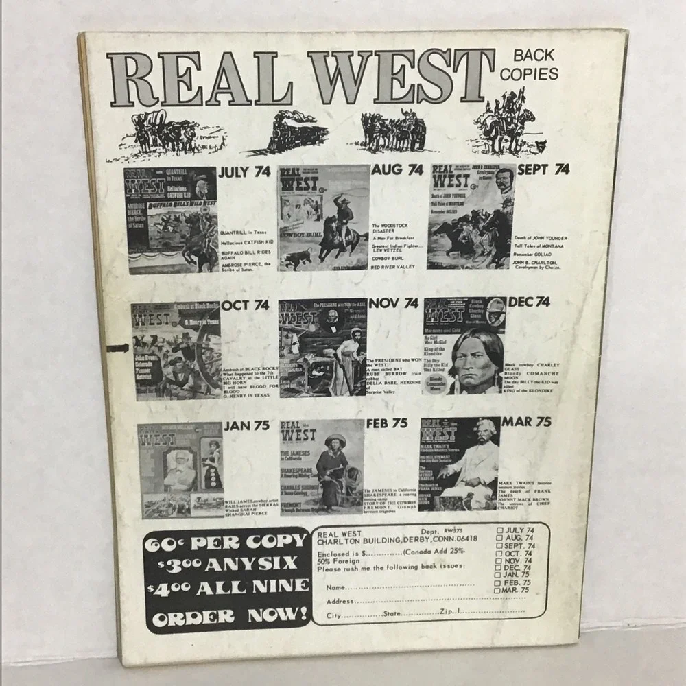 Real West‎ Magazine May 1975 True Tales American Frontier Sam Bass Charlton